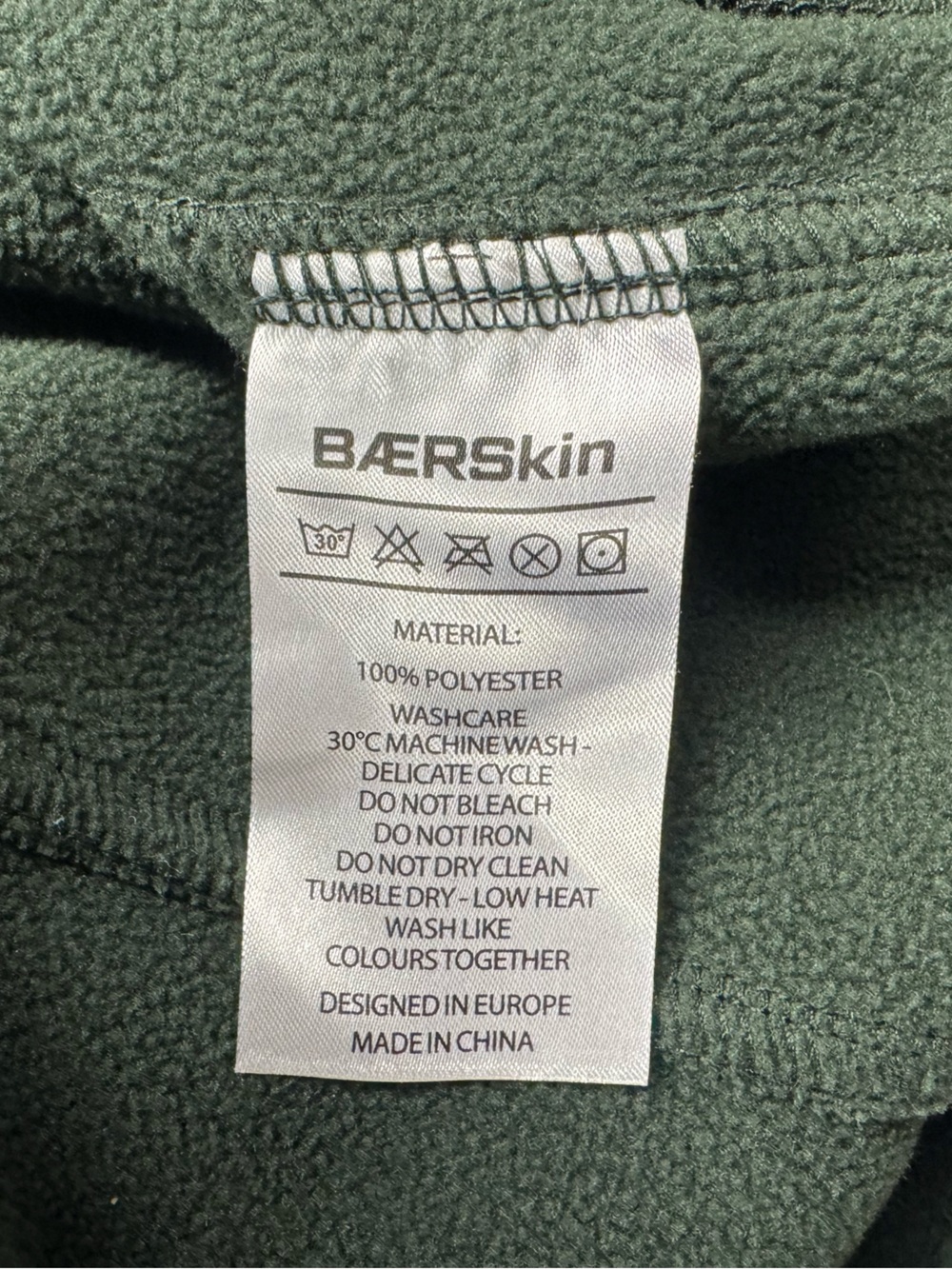 Baerskin Tactical Green Fleece Zip Up Sweatshirt Jacket Men’s Large - Picture 2 of 3